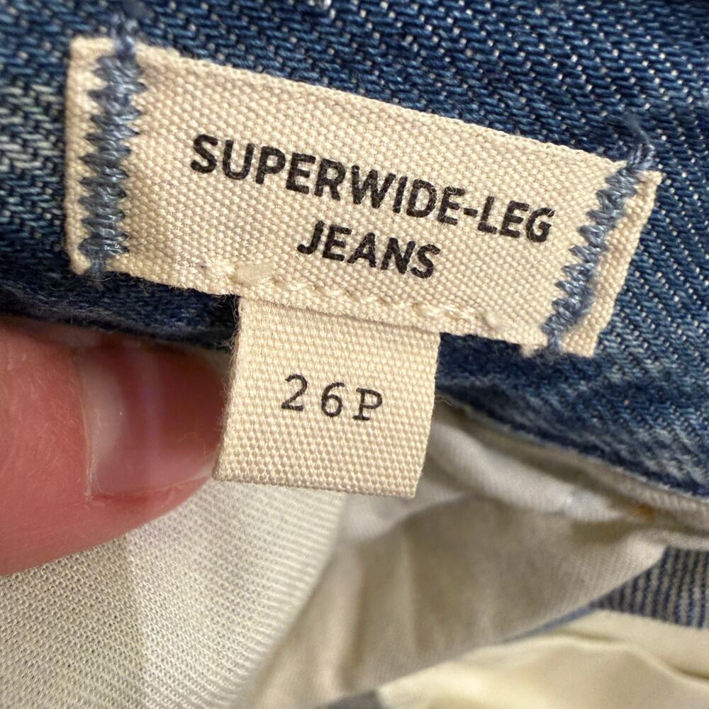 Madewell Petite Superwide Leg Jeans Airy Denim Edition 26P - Picture 6 of 7